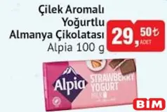 ALPİA ÇİLEK AROMALI YOĞURTLU ALMAYA ÇİKOLATASI 100 G